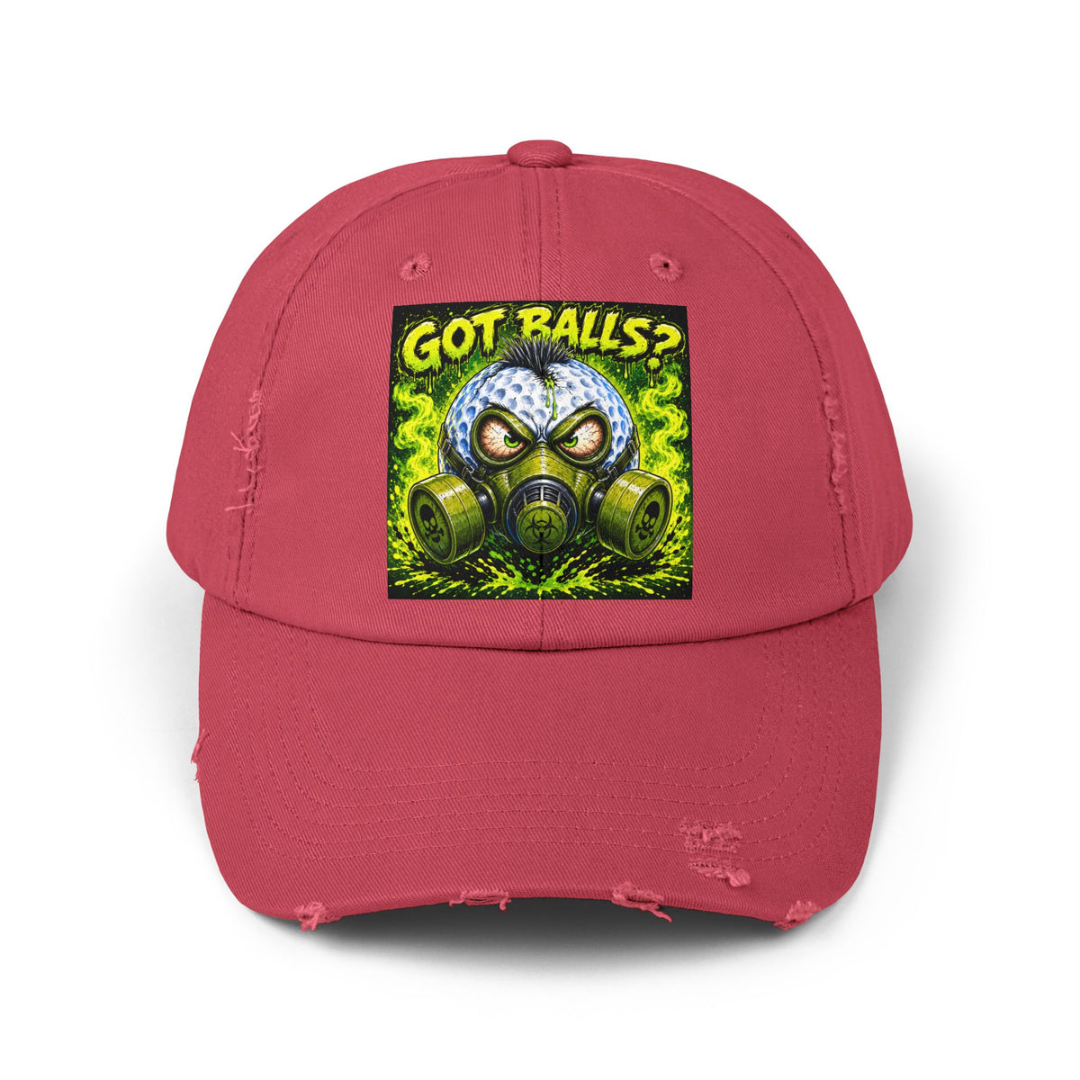 Gas Mask Golf Ball – Golf Madness Distressed Dad Hat