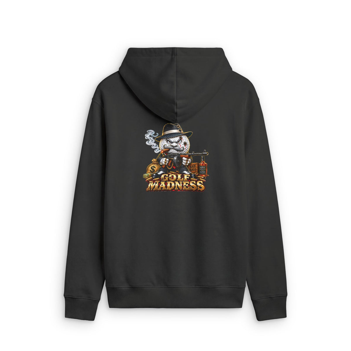 Gangster Golf Ball – Golf Madness Faded Zip Hoodie