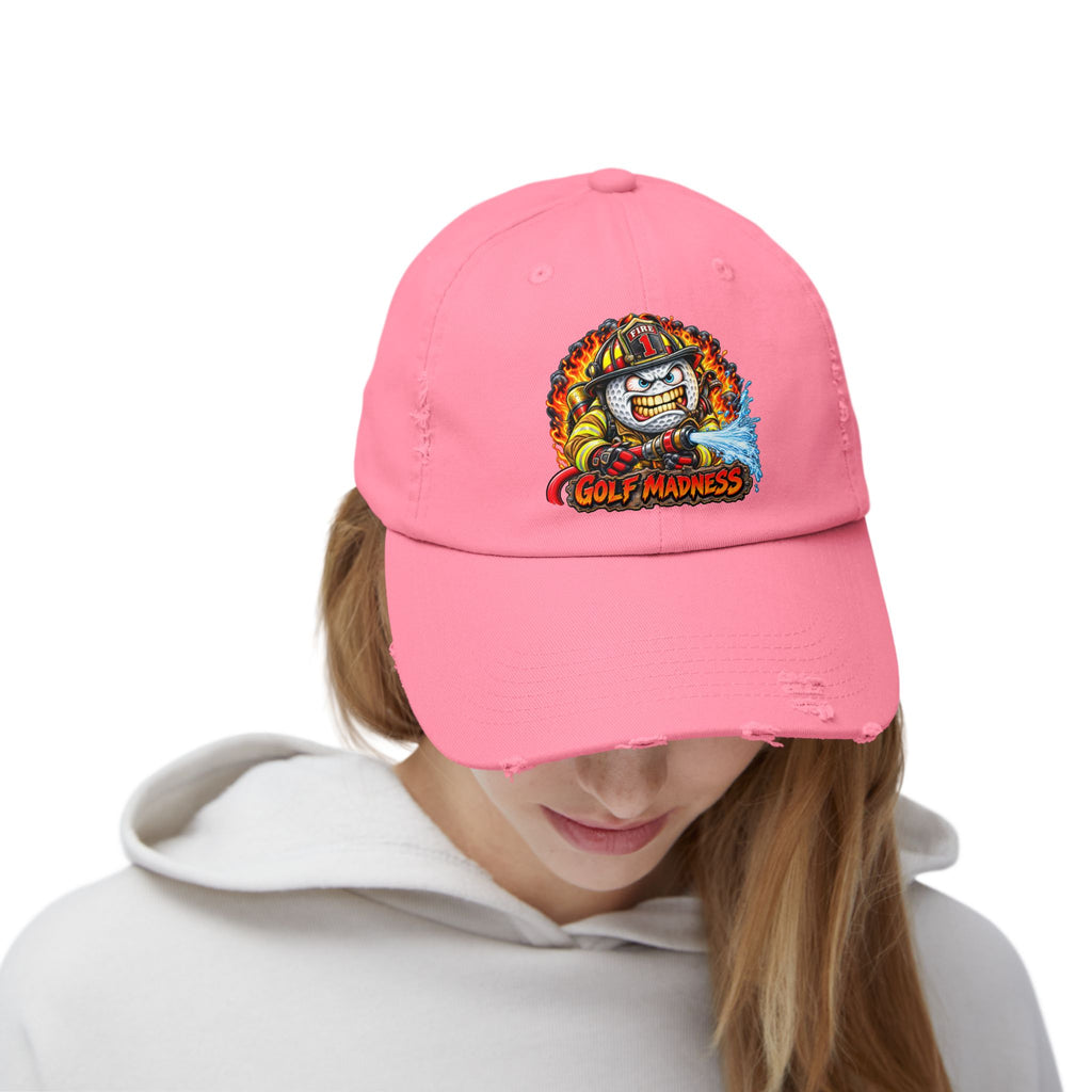 Firefighter Golf Ball – Golf Madness Distressed Dad Hat