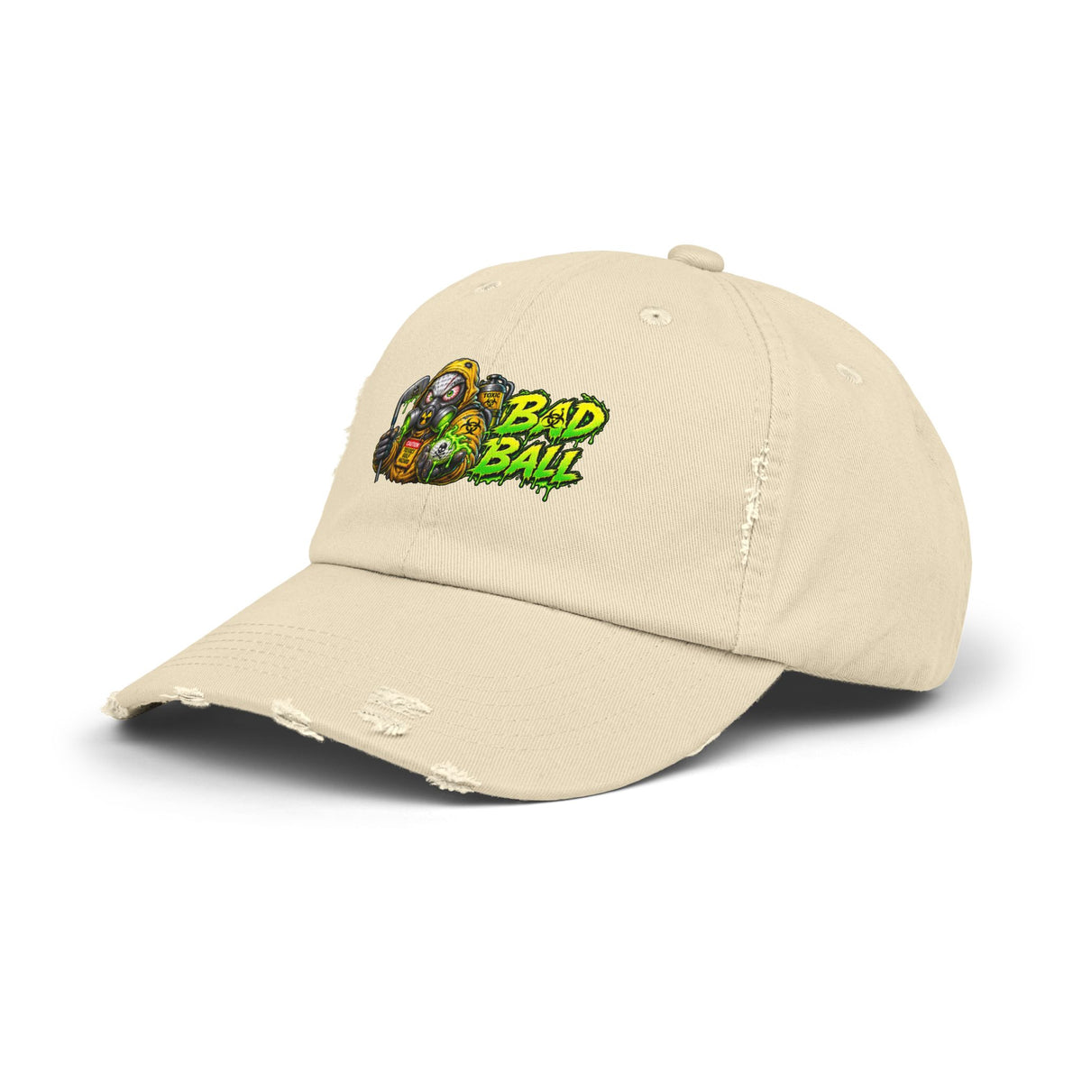 Radioactive Gas Mask Golf Ball – Golf Madness Distressed Dad Hat