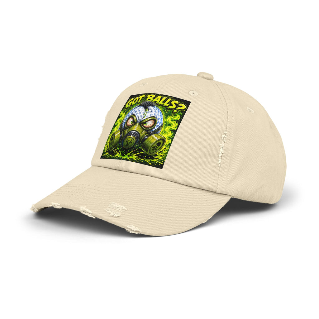 Gas Mask Golf Ball – Golf Madness Distressed Dad Hat