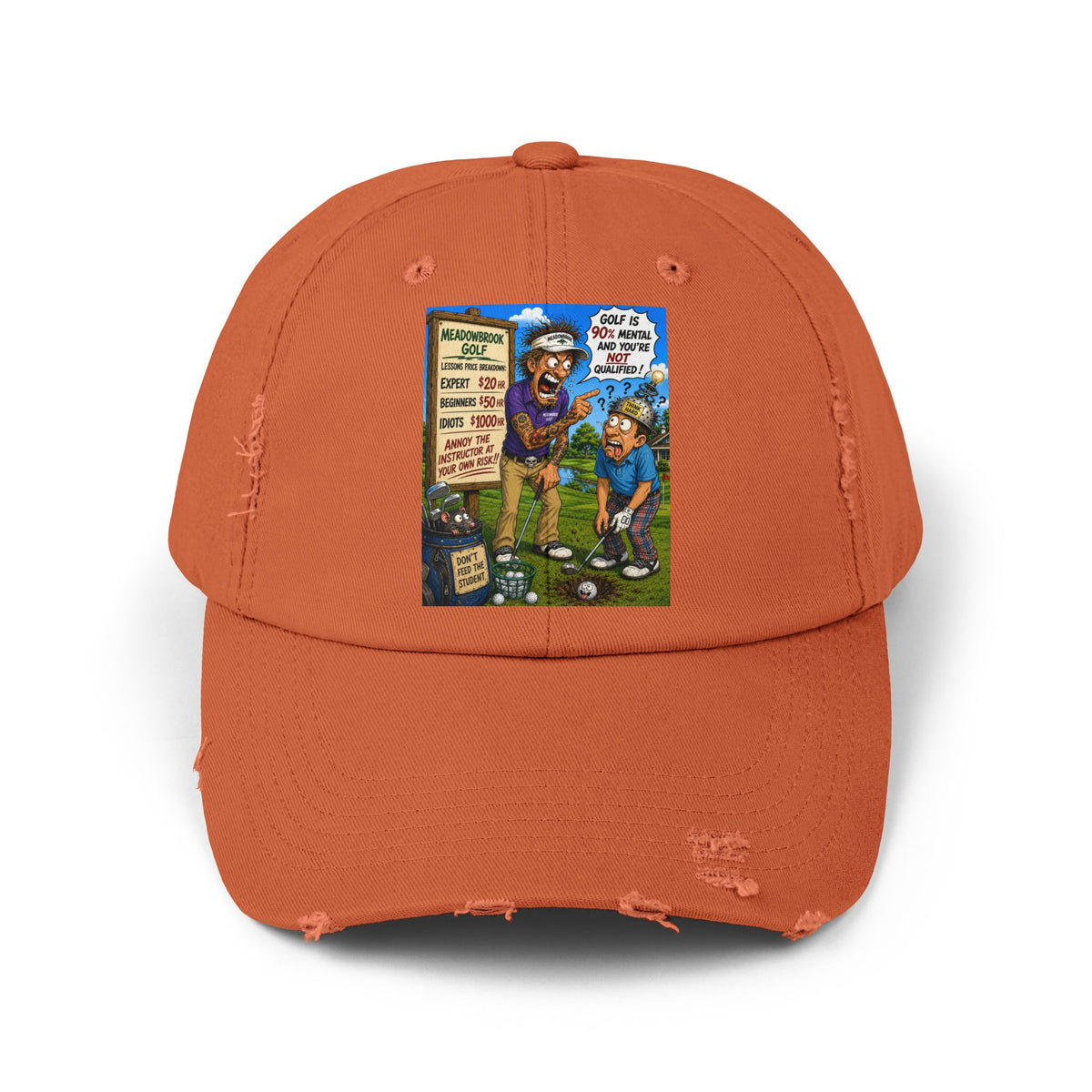 90% Mental, Not Qualified – Golf Madness Distressed Dad Hat