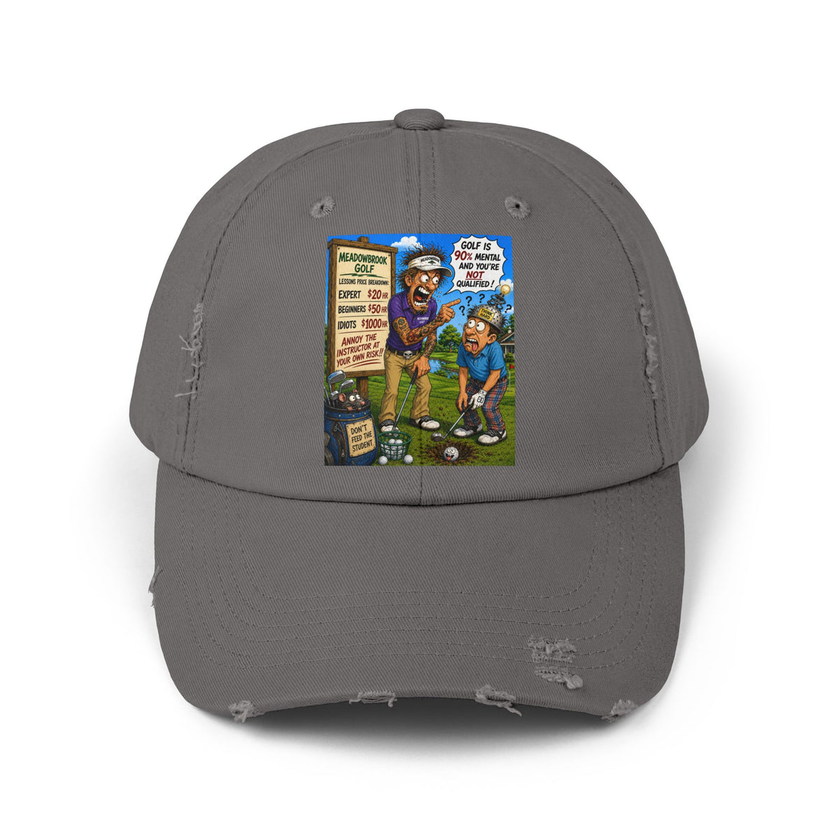 90% Mental, Not Qualified – Golf Madness Distressed Dad Hat