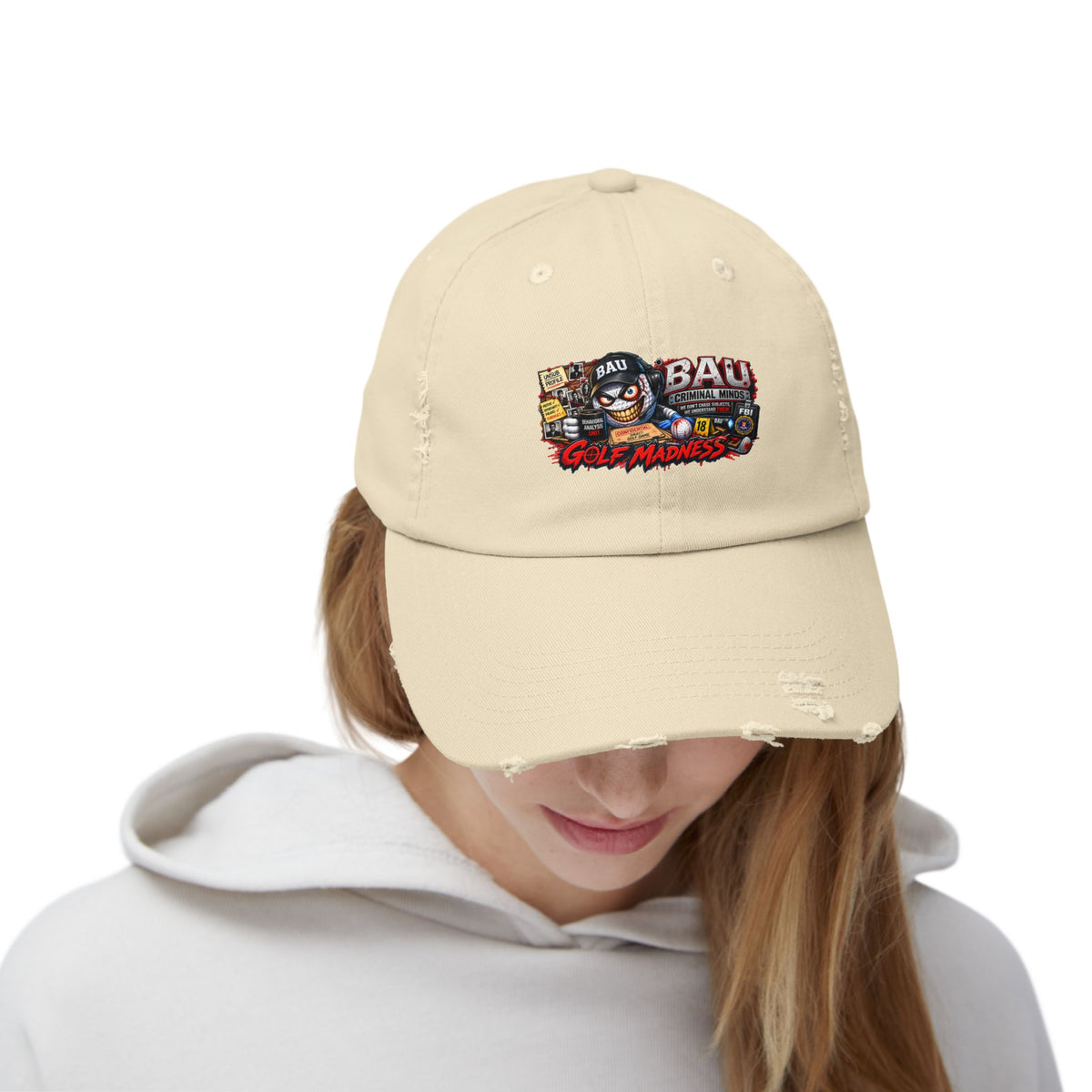 Behavioral Unit Golf Ball – Golf Madness Distressed Dad Hat