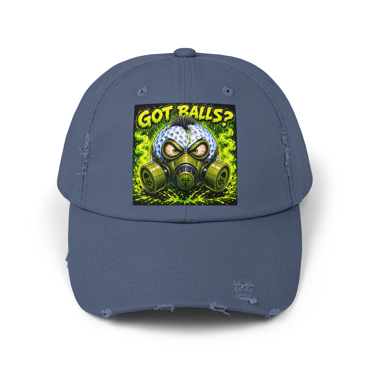 Gas Mask Golf Ball – Golf Madness Distressed Dad Hat