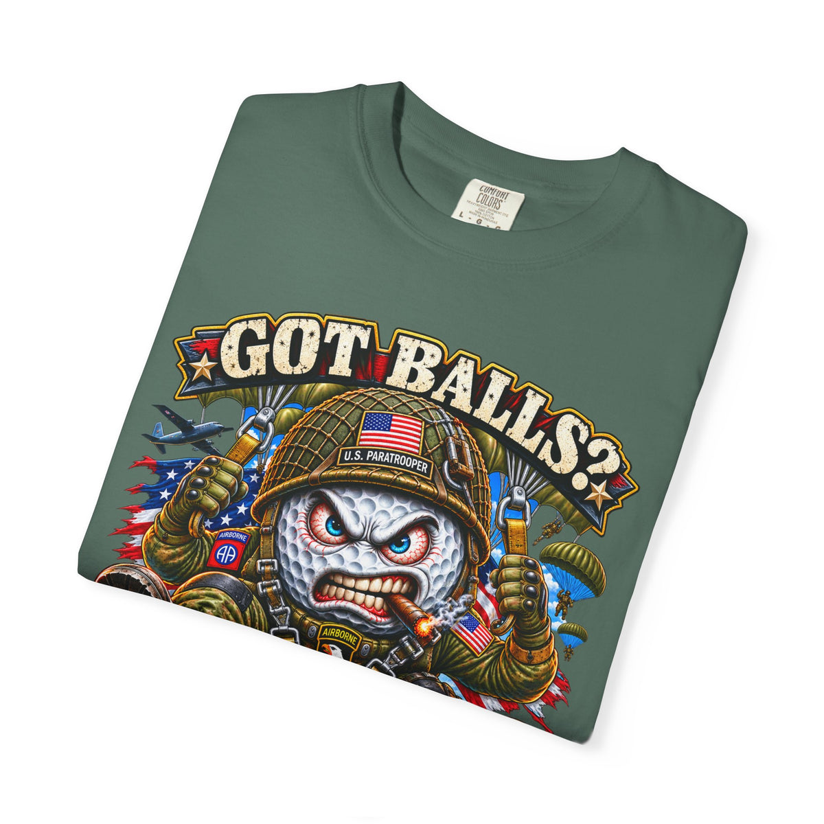 Golf Madness – Paratrooper Golf Ball T-Shirt 🪂