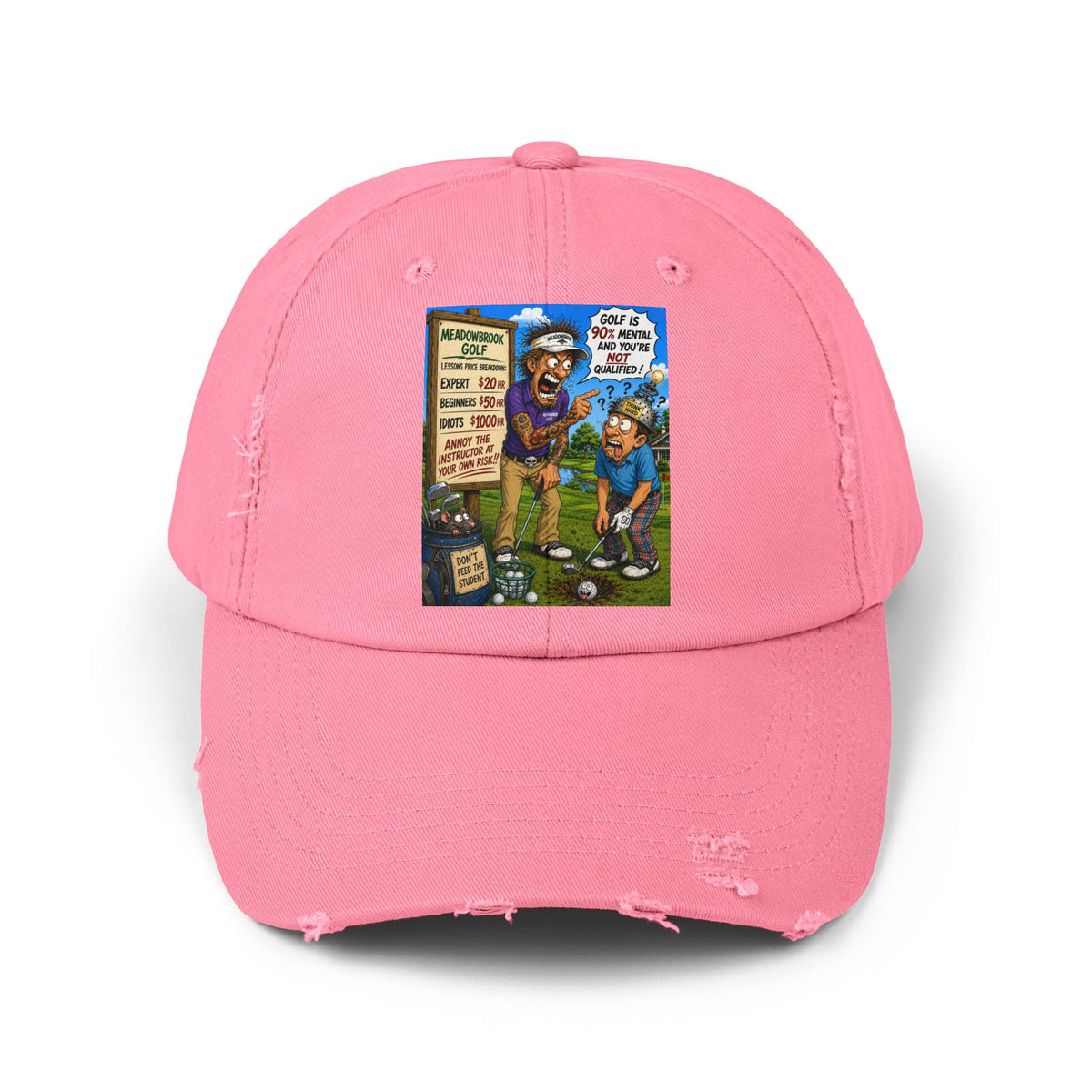 90% Mental, Not Qualified – Golf Madness Distressed Dad Hat