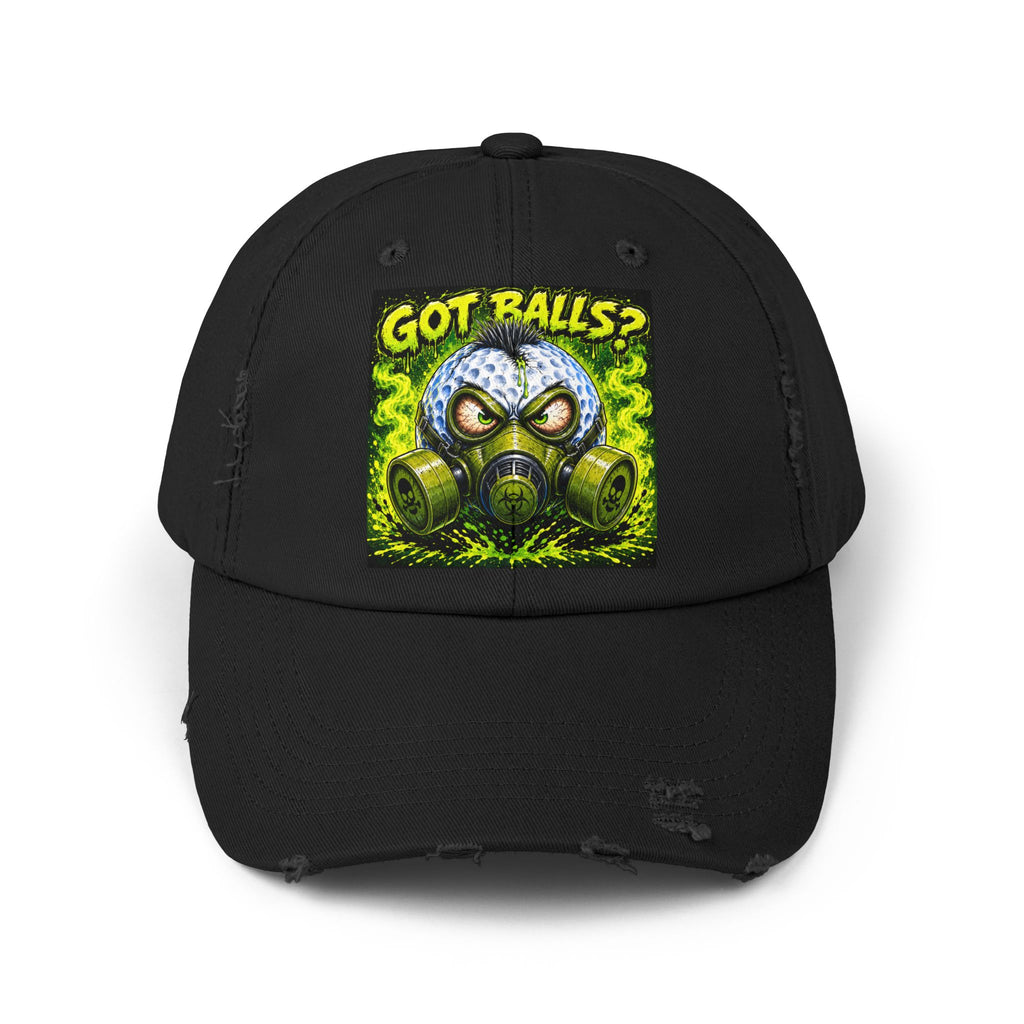 Gas Mask Golf Ball – Golf Madness Distressed Dad Hat